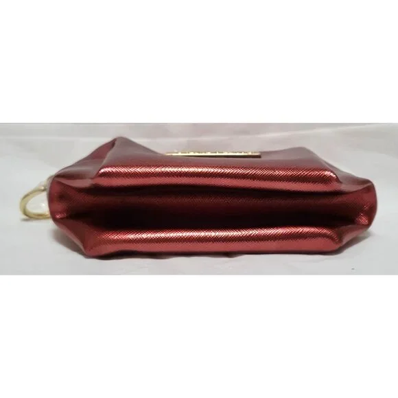 SeneGence LipSense ShadowSense Metallic Burgundy Cosmetic Bag with Gold Keyring - Picture 2 of 7